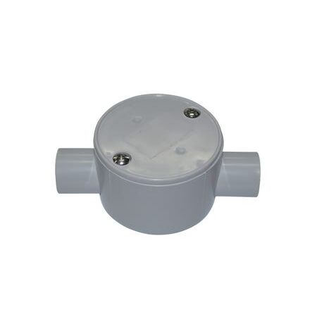 Shallow Junction Box 2-Way Entry 20mm Grey