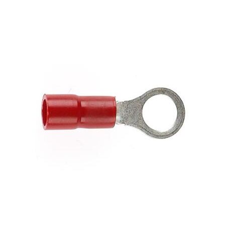 PRE-INSULATED RING TERMINAL (0.5-1.6MM CABLE) RED 5MM STUD DOUBLE GRIP