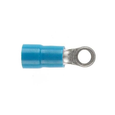 PRE-INSULATED RING TERMINAL (1.0-2.6MM CABLE) BLUE 3MM STUD DOUBLE GRIP