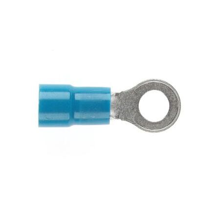 PRE-INSULATED RING TERMINAL (1.0-2.6MM CABLE) BLUE 4MM STUD DOUBLE GRIP
