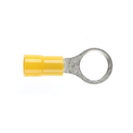 PRE-INSULATED RING TERMINAL (2.5-6.0MM CABLE) YELLOW 10MM STUD DOUBLE GRIP