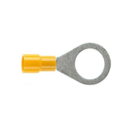 PRE-INSULATED RING TERMINAL (2.5-6.0MM CABLE) YELLOW 12MM STUD DOUBLE GRIP