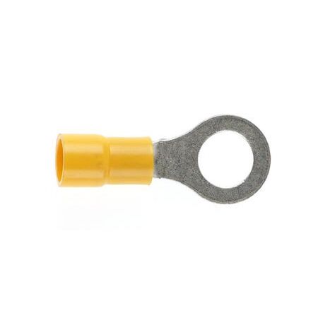 PRE-INSULATED RING TERMINAL (2.5-6.0MM CABLE) YELLOW 8MM STUD DOUBLE GRIP