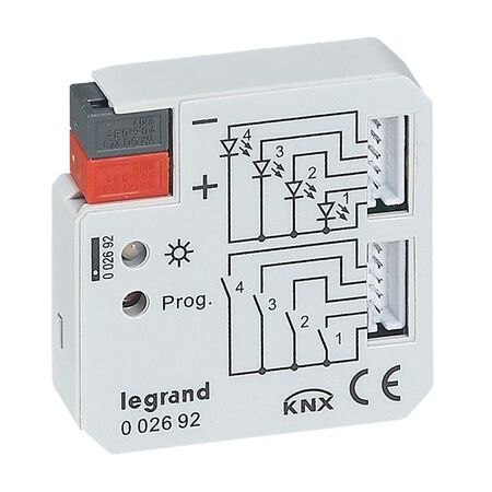 KNX Flush Mount Interface | 4 Inputs & 4 Outputs | Dry Contact | Legrand