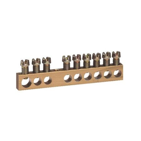 5 Way Screw Terminal Block 45mm | 400V 100A | Brass & Zinc-Plated by Legrand