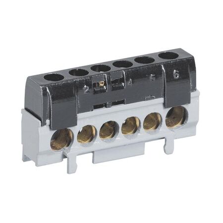 6 Way Terminal Block | IP2X Rated | 100A Max | Black Cover by Legrand