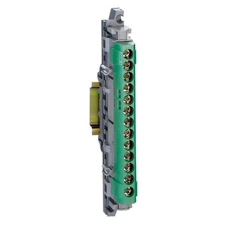 13 Way Terminal Block | IP2X Protection | Green Cover | Mounted Support by Legrand