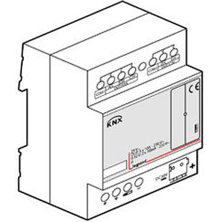 KNX DIN Rail Actuator Fan Control | 2 Outputs 0-10V | 5 Relay Outputs | 4 DIN Modules by Legrand