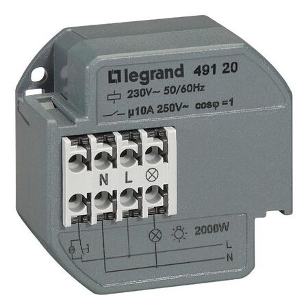 Single Pole Latching Relay | Silent 10A | Surface-Mount Grey by Legrand