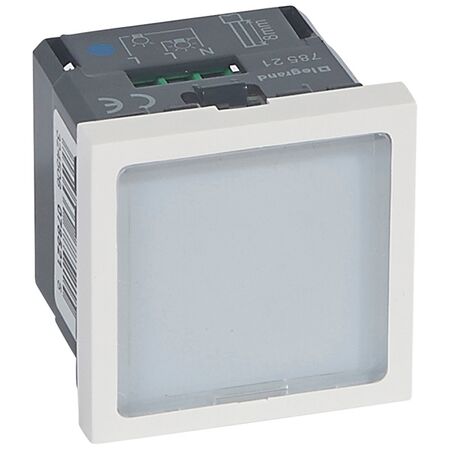 Modular LED Sign 1W | 240V Blue | Custom Labels | White Frame by Legrand