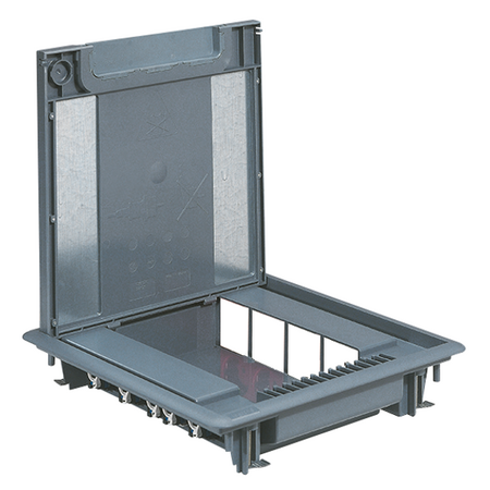 Shallow Floor Box Kit | 16 Module Capacity | Plastic Lid & Trim | Raised & Concrete Installations by Legrand