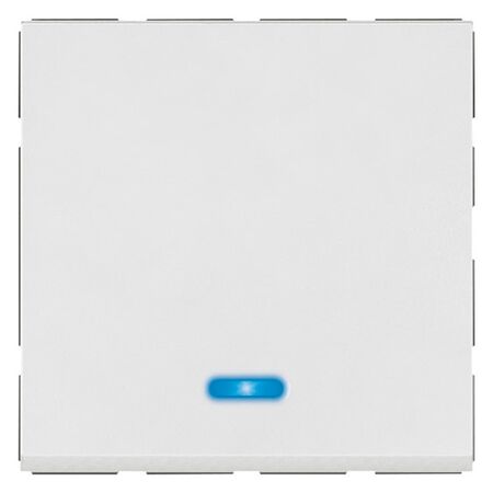 2-Way Push Button Switch 6A 250V | Blue LED | White Finish by Legrand