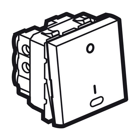 Rocker Switch 2 Way Double Pole | 20A 250V | Red LED | Magnesium by Legrand