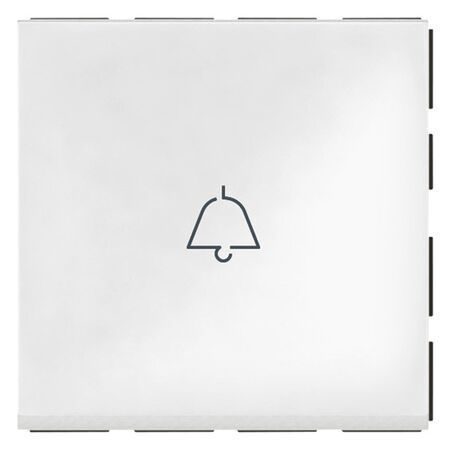 Push Button Switch 1-Way 6A | Bell Symbol | 2 Module White by Legrand