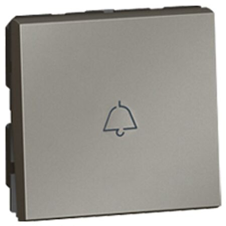 Push Button Switch 1-Way 6A | Bell Symbol | Magnesium Finish by Legrand