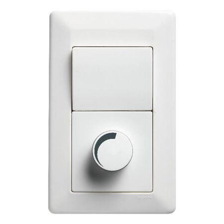 Vertical Rotary Dimmer 400VA | Trailing Edge | 2 Wire | White by Legrand