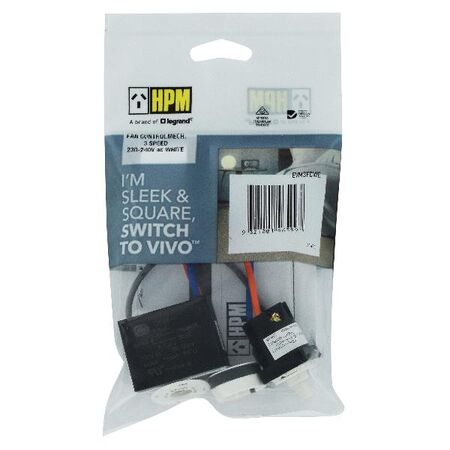 Fan Controller Mechanism 100VA | 3 Speed | White Finish by Legrand