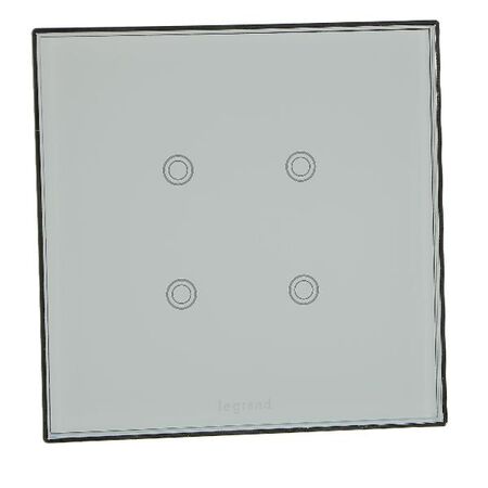 KNX Touch Control Mechanism | 4-Button | White Glass Plate | Flush Mount by Legrand