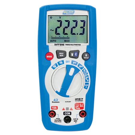 Bluetooth Multimeter 600V AC/DC True RMS | Large LCD & Low Z Function | Durable Design by Majortech