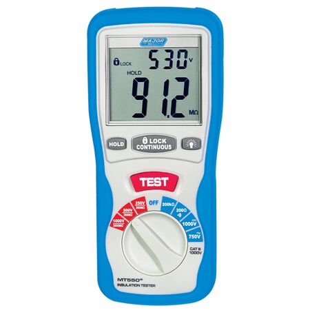 Digital Insulation Tester | 250V, 500V, 1000V Test Ranges | Large LCD Display & Automatic Discharge by Majortech
