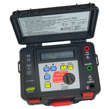 High Voltage Insulation Tester 10kV | Measures Up to 2TΩ | Automatic Circuit Discharge | LCD Display by Majortech