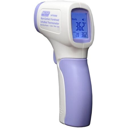 Non-Contact Infrared Thermometer | 32°C to 42.5°C Body Range | Large LCD Display & Memory | Hygienic Design by Majortech