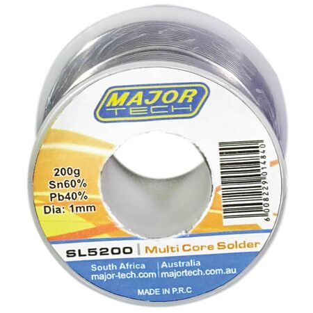 Multi Core Solder 1.0mm | 60% Tin & 40% Lead | Rosin Core | 200g by Majortech