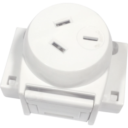 Single socket plug base, EzyFix, 250V 10A
