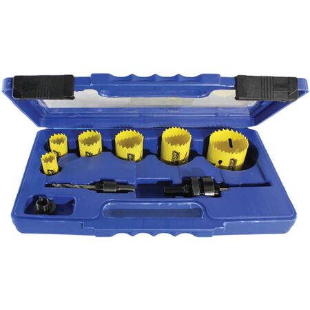 Electricians Holesaw Kit | 10 Piece Bi-Metal Set | Includes Arbors & Pilot Drills | 20mm to 51mm by Majortech