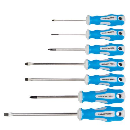 Engineers Screwdriver Set | Soft Grip Handle | Chrome Vanadium Steel | Phillips & Flat Tips by Majortech