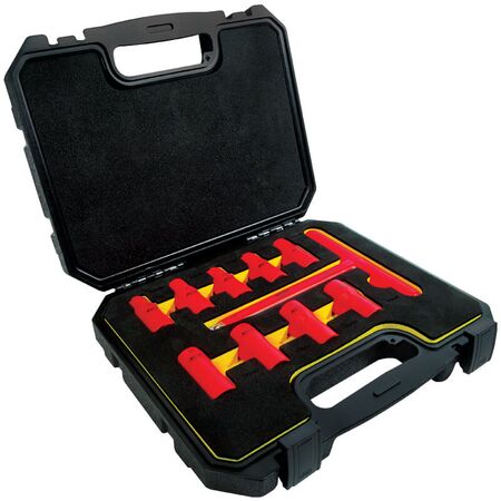 Insulated T-Handle and Socket Set | 1000V AC/1500V DC | Chrome Vanadium Steel | 10-19mm Sizes by Majortech