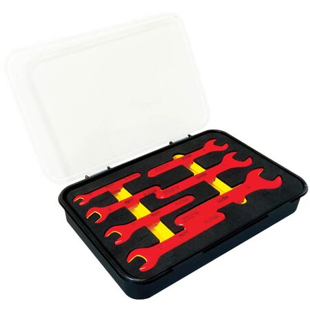 Insulated Spanner Set 1000V AC/1500V DC | Chrome Vanadium Steel | 15° Head Angle | Protective Case by Majortech