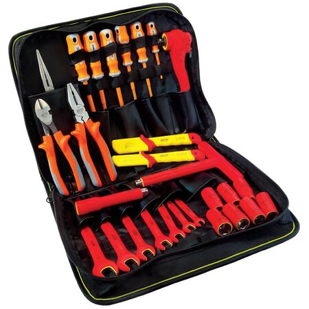 1000V Insulated Tool Kit | 28 Piece Set | IEC 60900 Compliant | Heavy Duty Tool Bag by Majortech