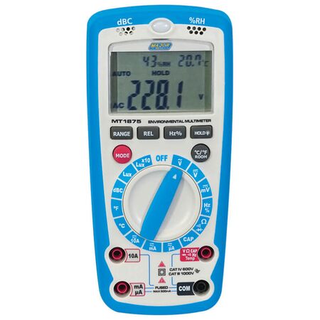 6-In-1 Environmental Multimeter | Sound Level & Light Meter | Humidity & Temperature Detection | MT1875 by Majortech
