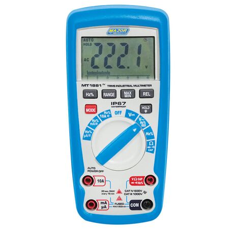 1000V AC/DC True RMS Multimeter | IP67 Waterproof | Large LCD Display | Non-Contact Voltage Detection by Majortech