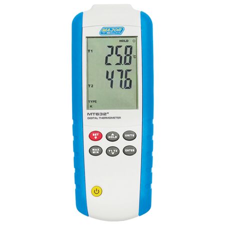 Dual Input Digital Thermometer | K-Type -200°C to 1372°C | J-Type -210°C to 1100°C | Selectable Resolution by Majortech