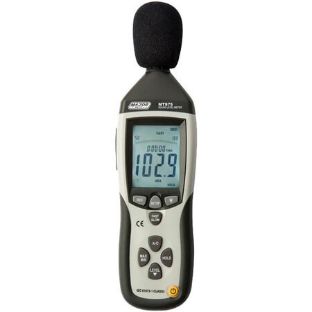 Digital Sound Level Meter | 30dB to 130dB Range | A/C Weighting & Backlit LCD | MT975 by Majortech