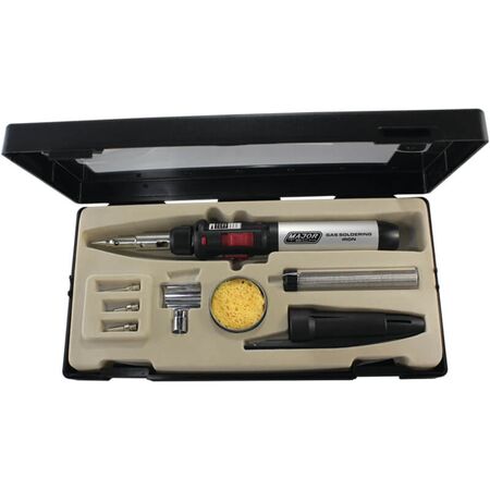 Portable Soldering Iron Kit | Up to 1300°C Brazing | 5 Interchangeable Tips | Butane Powered by Majortech