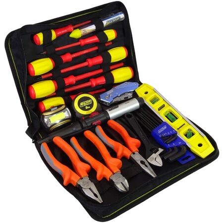 19-Piece Maintenance Tool Kit | 1000V Insulated Tools | Chrome Vanadium Steel | Magnetic Spirit Level | Majortech