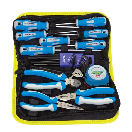 14-Piece DIY Tool Kit | 7-Piece Screwdriver Set | 3m Measuring Tape | Insulated Pliers by Majortech