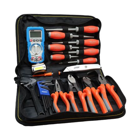 11 Piece Electrical Toolkit with Digital Multimeter | AC/DC Voltage & Insulated Tools | Professional Quality by Majortech