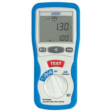Loop Impedance Tester | 0.20Ω to 9999Ω Range | Bluetooth 4.0 & No-Trip Technology | MT355 by Majortech