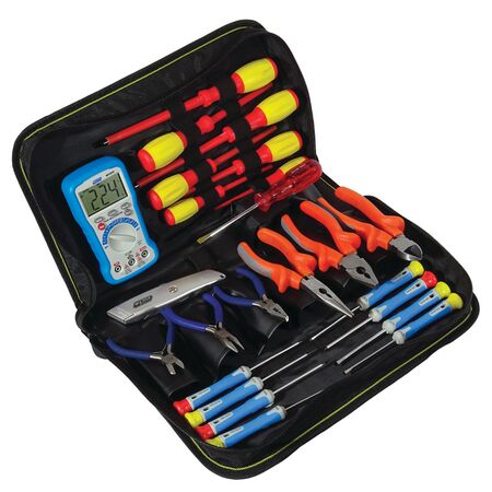 Basic Electronic Service Kit | Digital Multimeter & Precision Pliers | Utility Knife Included | Majortech