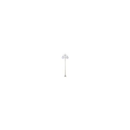 GT-1003 Lisbon Triple Sphere Curved Arms Plain Post - Powder Coated Finish / E27