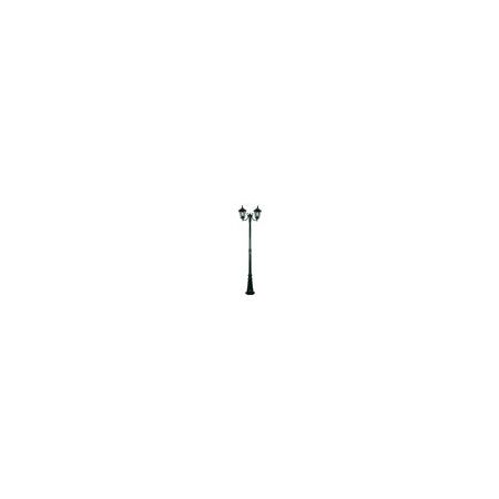 GT-1077 Chester Twin Head Curved Arm Tall Post Light - Powder Coated Finish / B22