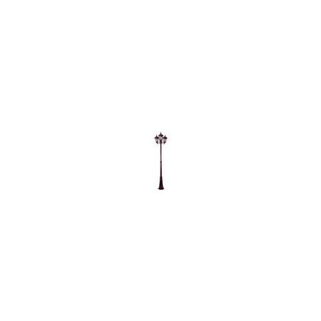 GT-1078 Chester Triple Head Curved Arm Tall Post Light - Powder Coated Finish / B22