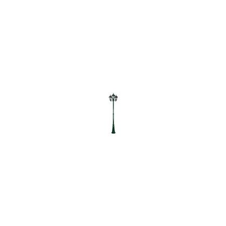 GT-1078 Chester Triple Head Curved Arm Tall Post Light - Powder Coated Finish / B22