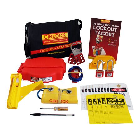 Water Lockout Kit with Ball & Gate Valve Lockouts | Includes Safety Padlocks & Tags | Durable Carry Bag by Cirlock
