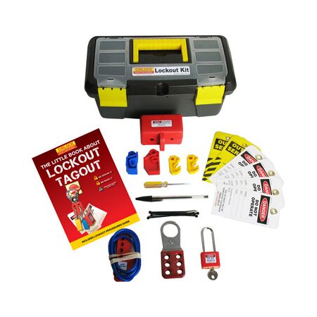 W-1 Water Labels Lockout Kit | Universal Lockout Devices | Multi-Function Cable Lockout | Red Safety Padlock by Cirlock