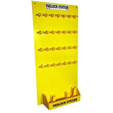 Padlock Lockout Station | High Visibility Yellow | Durable Poly Material | Efficient Storage by Cirlock